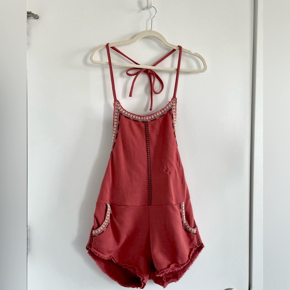 Free People Coral Romper